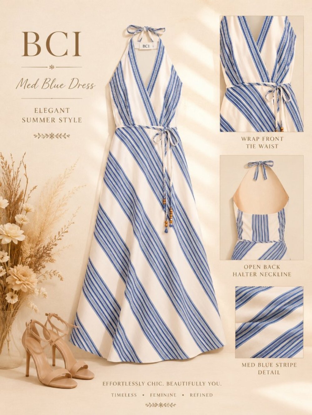 1.STATE Denim Halter Neck Sleeveless Jumpsuit Size L NWT